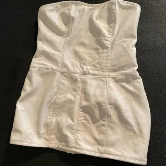 knee length dresses for ladies SHES DIFFERENT CUT OUT FAUX LEATHER MINI DRESS – AKIRA main image 0